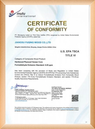 fuqing epa certificates