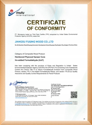 fuqing naf certifications