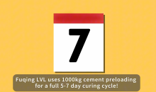 Fuqing LVL tackles warping from thermal expansion with its 5-7 day full conditioning cycle.